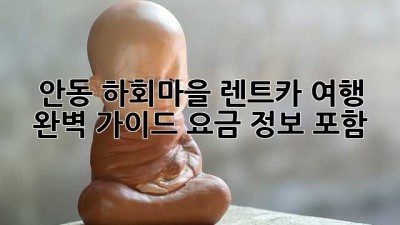 안동 하회마을 렌트카 여행 🚗 완벽 가이드 (요금 정보 포함!)